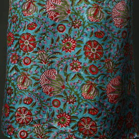 Modal silk hand block sanganeri print 2pc unstitched dress