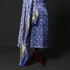 Modal silk hand block sanganeri print 2pc unstitched dress