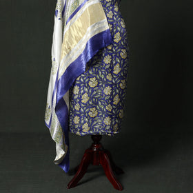 Modal silk hand block sanganeri print 2pc unstitched dress