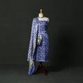 Modal silk hand block sanganeri print 2pc unstitched dress