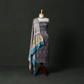 Modal silk hand block sanganeri print 2pc unstitched dress