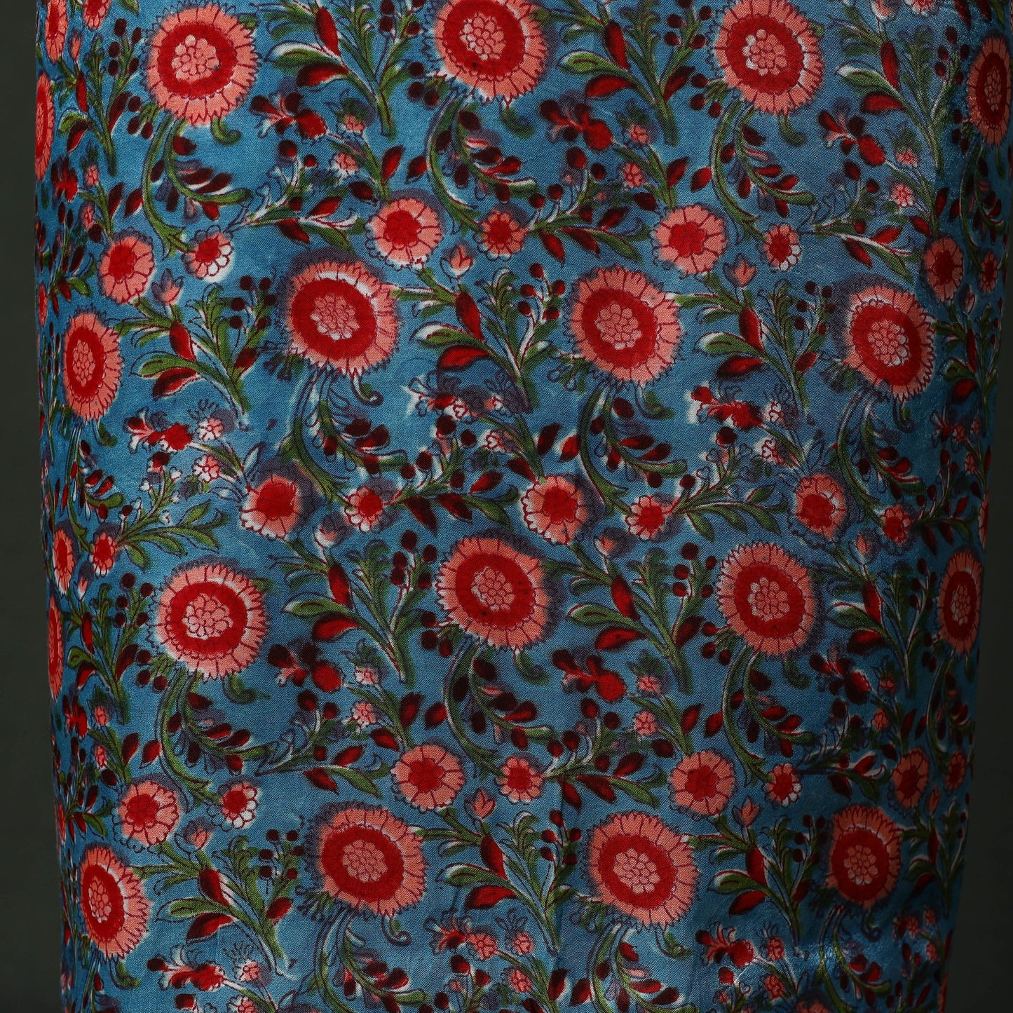 Modal silk hand block sanganeri print 2pc unstitched dress