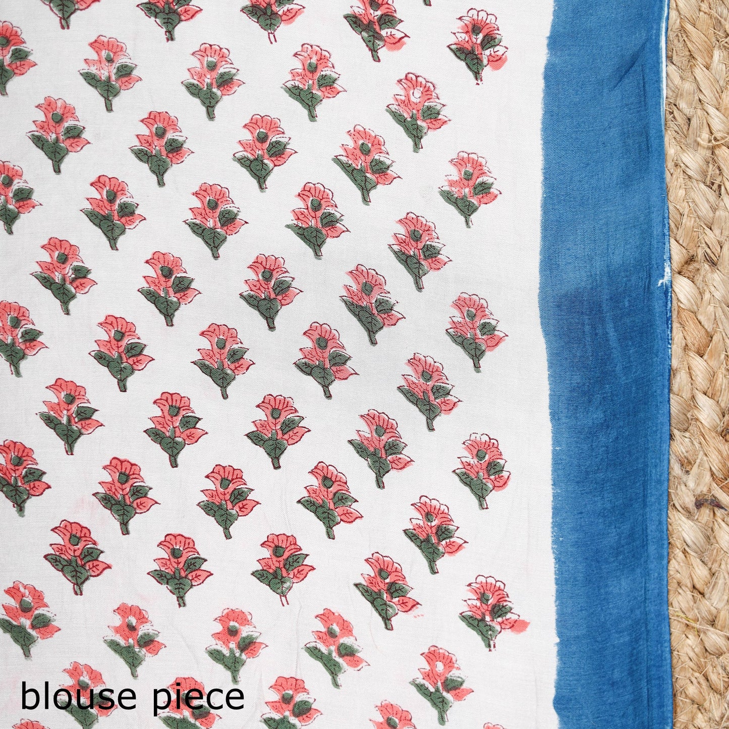 Blue - modal silk hand sanganeri saree 01 - handcrafted