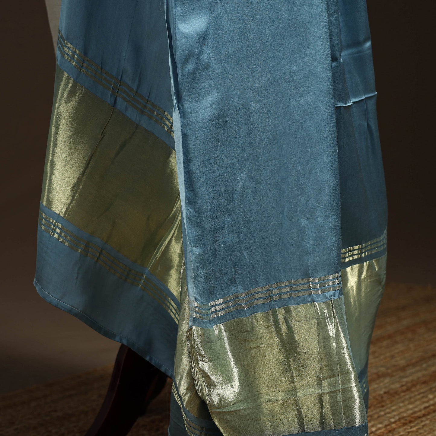 Modal silk natural dyed plain dupatta with lagdi patta 05