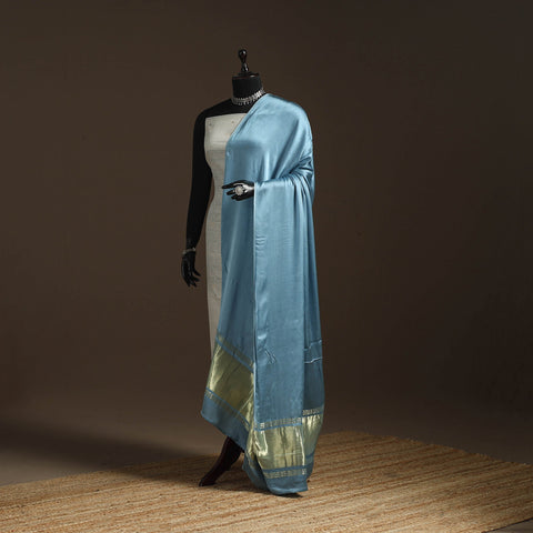 Modal silk natural dyed plain dupatta with lagdi patta 05