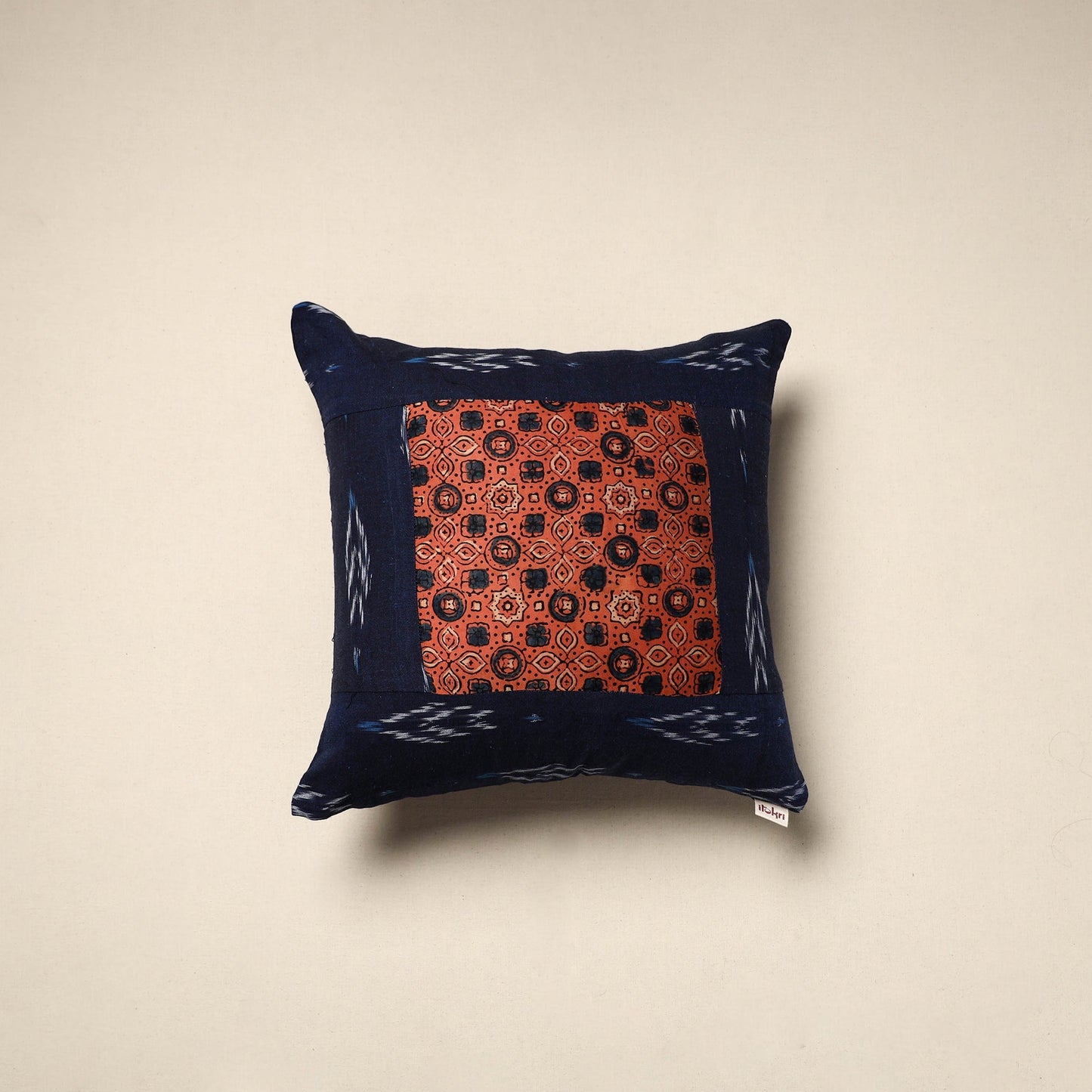 Modal silk patch pochampally ikat cushion cover 06