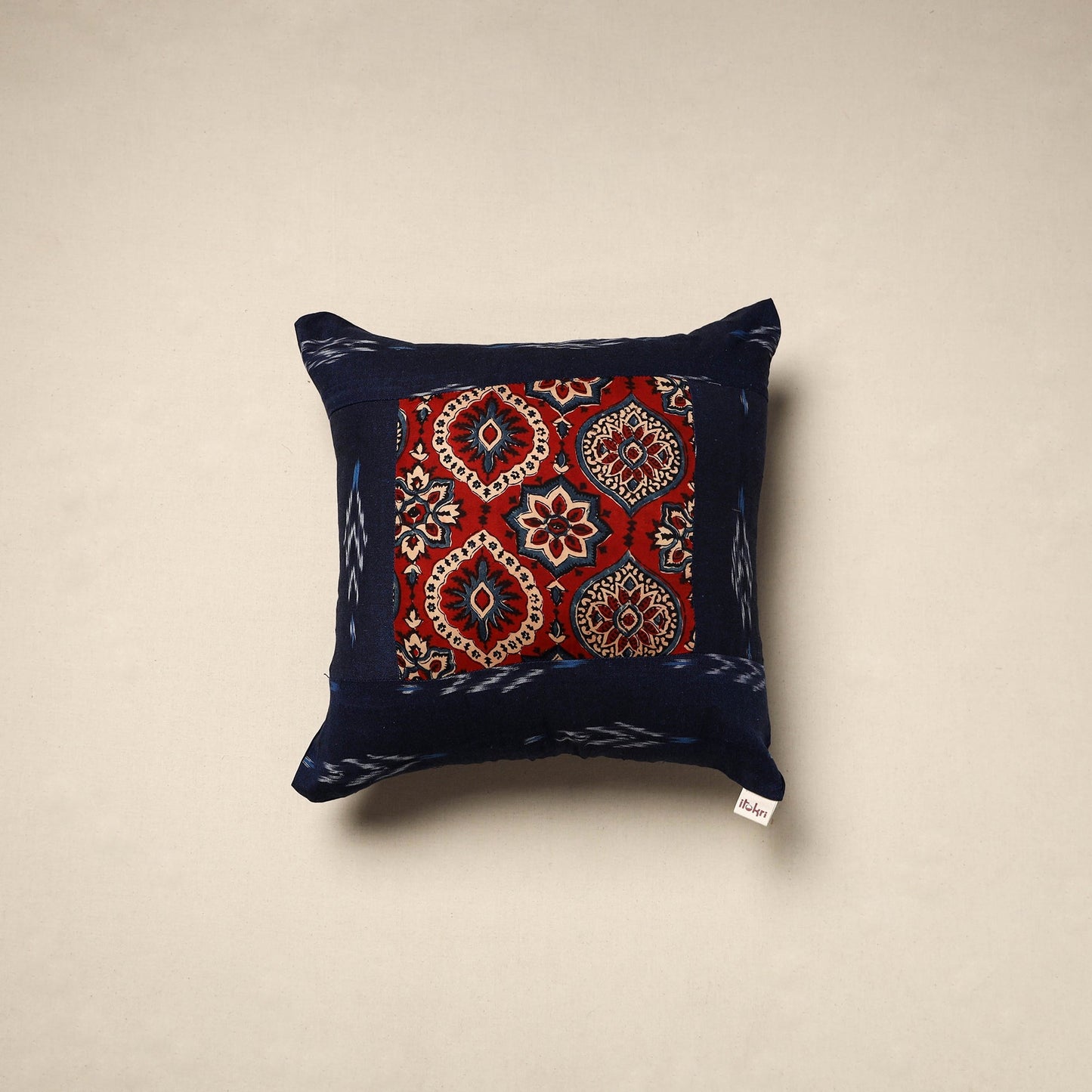 Modal silk patch pochampally ikat cushion cover 16