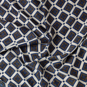 Blue Modal Silk Bagh Hand Block Precut fabric