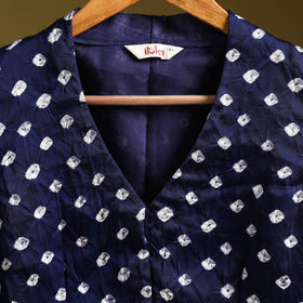 Blue - modal silk stitched tie-dye bandhani blouse 03