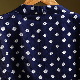 Blue - modal silk stitched tie-dye bandhani blouse 03