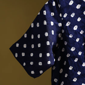 Blue - modal silk stitched tie-dye bandhani blouse 03