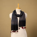 Buy Blue Mul Cotton Block Print Ajrakh Stole with Tassels