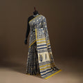 Blue - mul cotton hand bagru saree 10 - handcrafted