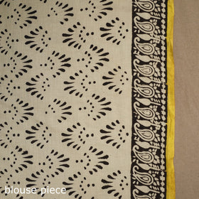 Blue - mul cotton hand bagru saree 10 - handcrafted