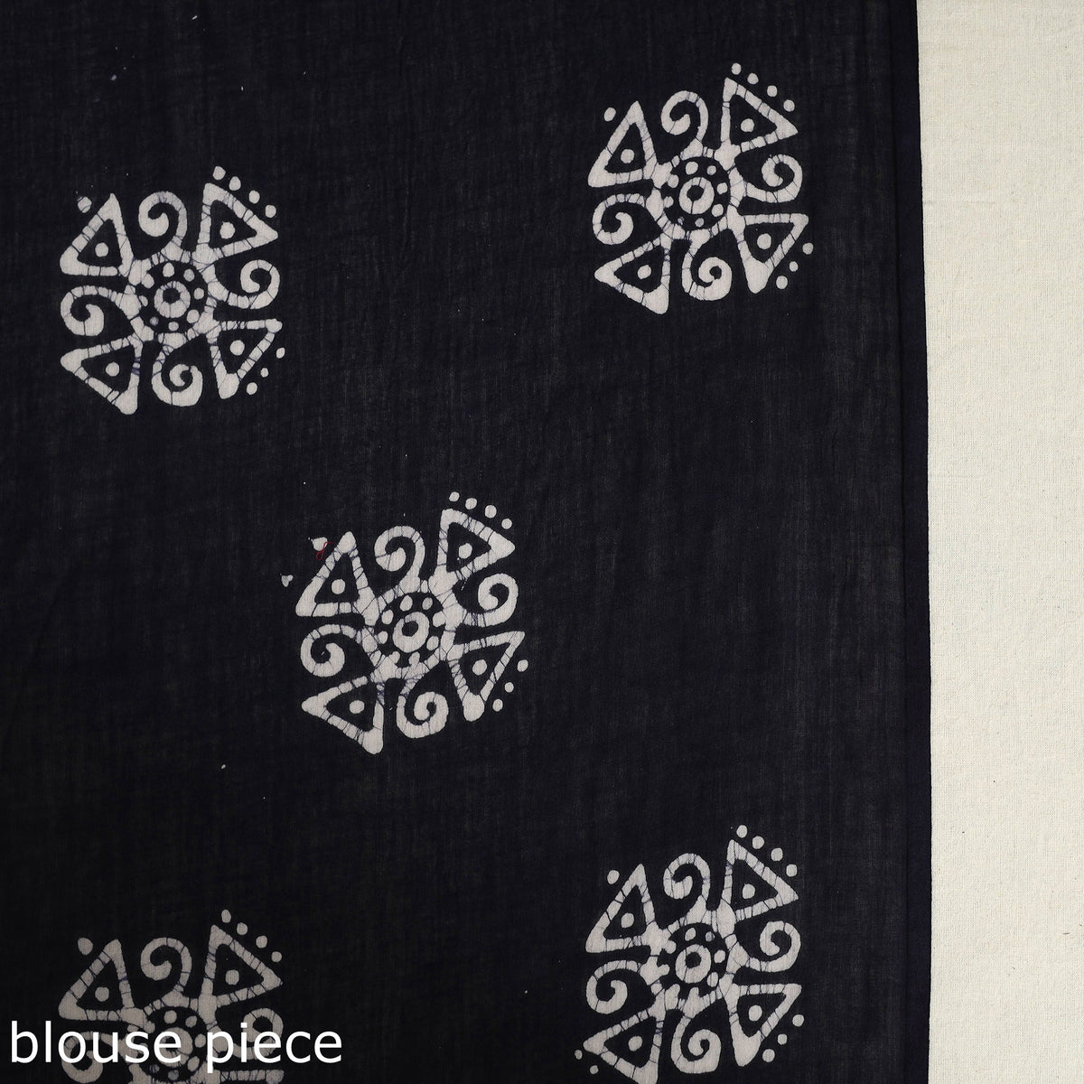  Blue Mul Cotton Hand Batik Print Saree