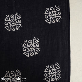  Blue Mul Cotton Hand Batik Print Saree