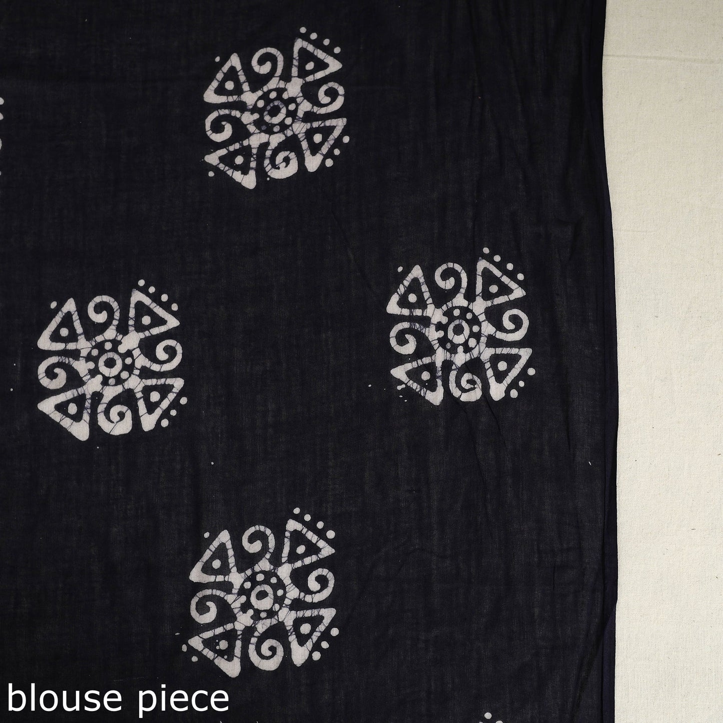 Buy Mul Cotton Blue Hand Batik Print Saree