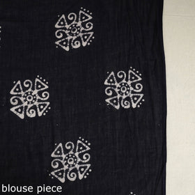 Buy Mul Cotton Blue Hand Batik Print Saree
