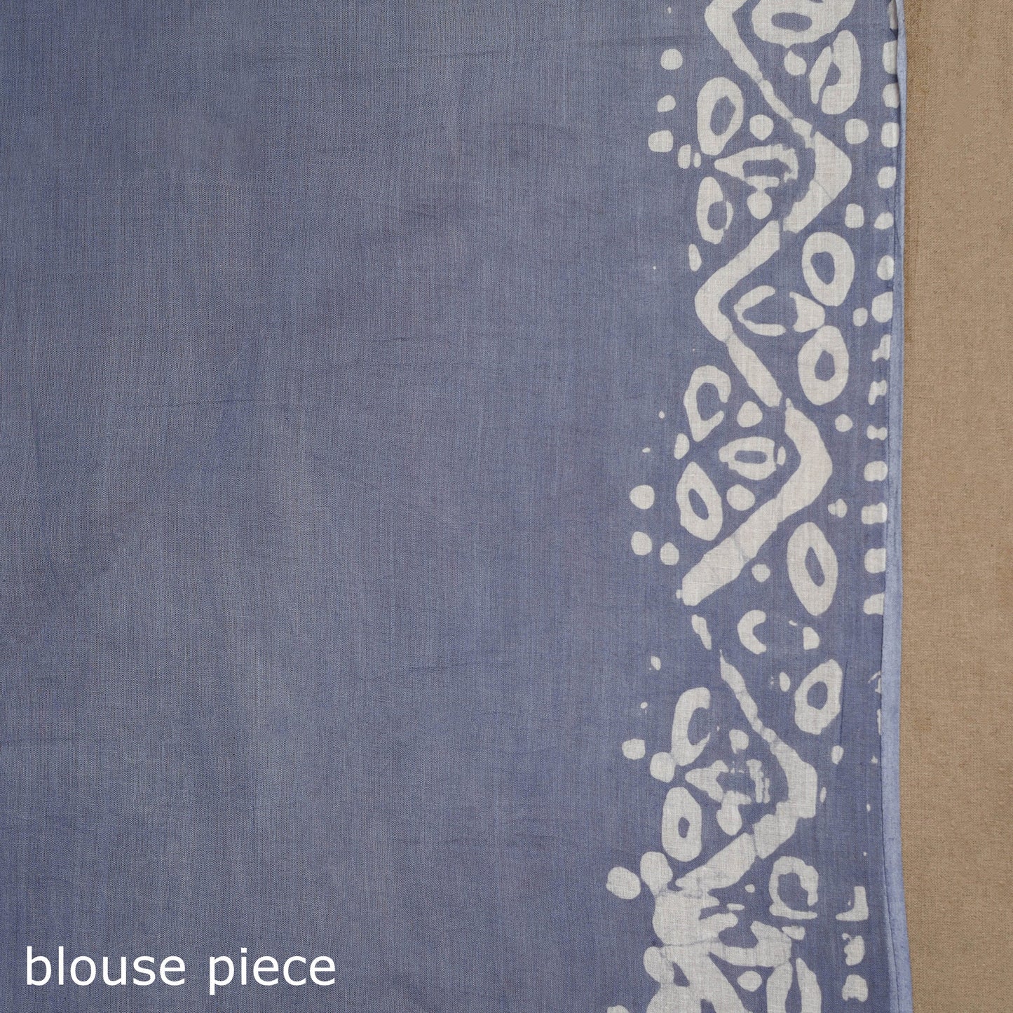 Blue - mul cotton hand batik saree 19 - handcrafted