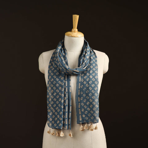 Mul cotton kutch hand batik stole with tassels 29