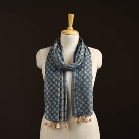 Mul cotton kutch hand batik stole with tassels 29