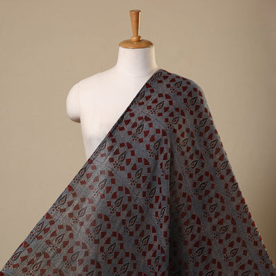 Blue - mul cotton natural dyed fabric 01 - handcrafted