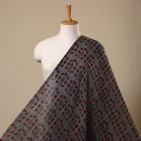 Blue - mul cotton natural dyed fabric 01 - handcrafted