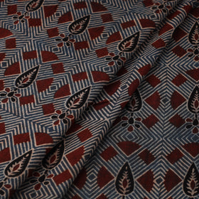 Blue - mul cotton natural dyed fabric 01 - handcrafted