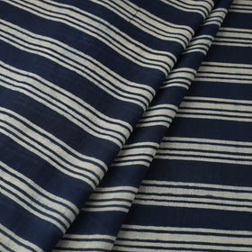 Blue Block Print Mul Cotton Natural Dyed Ajrakh Fabric