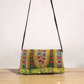 Multicolor Banjara Vintage Embroidery Mirror & Coin Work Sling Bag