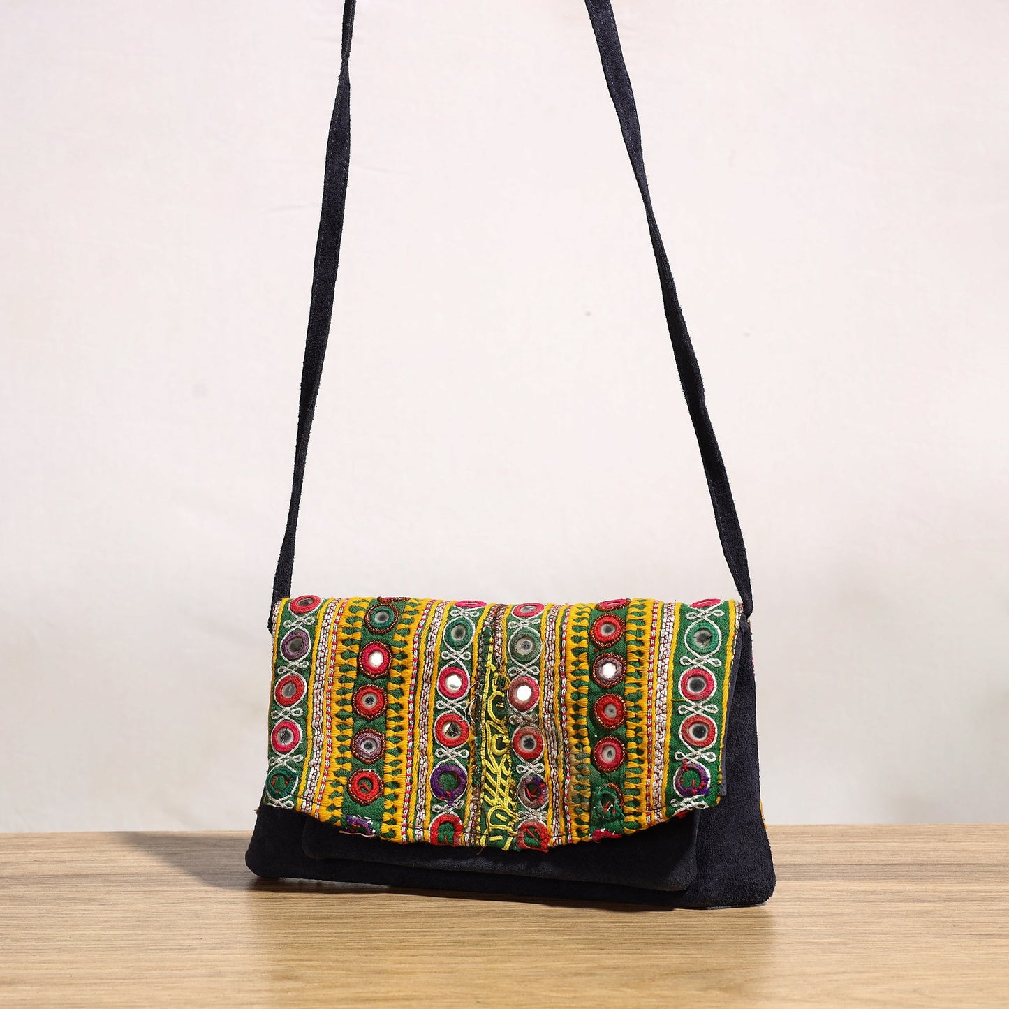 Multicolor Banjara Vintage Embroidery Mirror & Coin Work Sling Bag