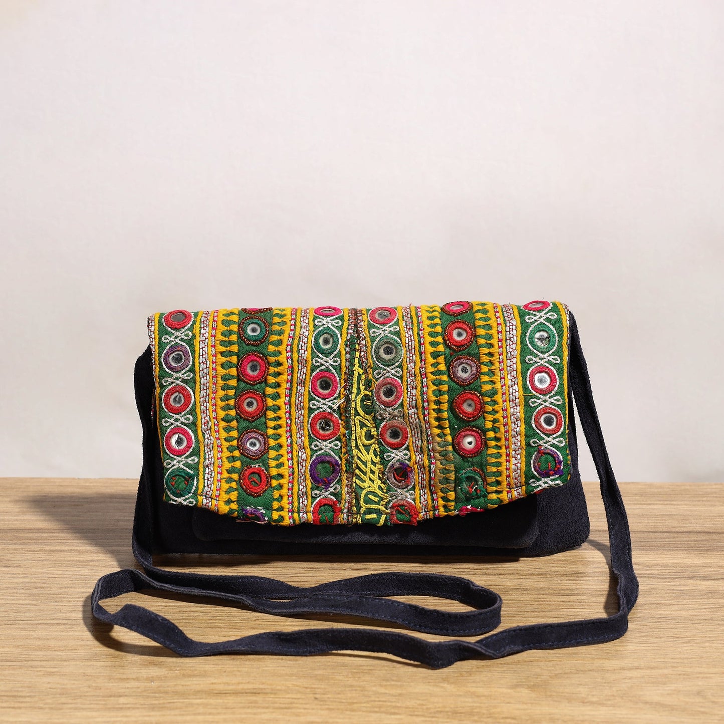 Multicolor Banjara Vintage Embroidery Mirror & Coin Work Sling Bag