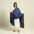  Blue Natural Dye Mul Cotton Bagh Print Dupatta