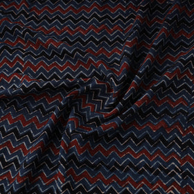 Blue Natural Dyed 3 Kaam Block Print Cotton Ajrakh Fabric