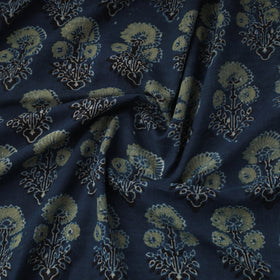 Blue - natural dyed 3 kaam cotton fabric 09 - handcrafted
