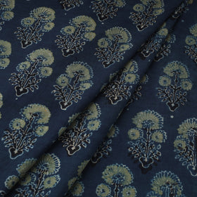 Blue - natural dyed 3 kaam cotton fabric 09 - handcrafted