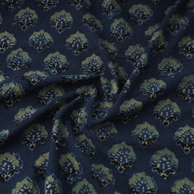 Blue - natural dyed 3 kaam cotton fabric 11 - handcrafted