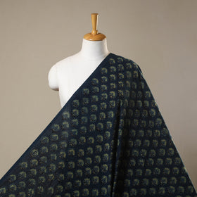 Blue - natural dyed 3 kaam cotton fabric 11 - handcrafted