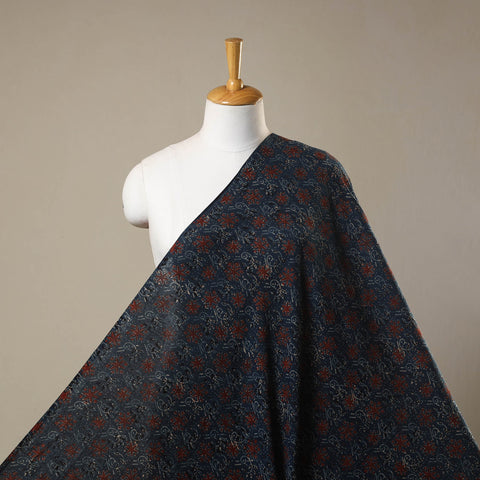 Blue - natural dyed 3 kaam cotton fabric 12 - handcrafted