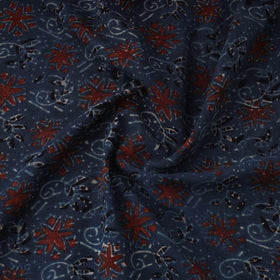 Blue - natural dyed 3 kaam cotton fabric 12 - handcrafted