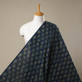 Blue - natural dyed 3 kaam cotton fabric 19 - handcrafted