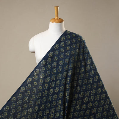 Blue - natural dyed 3 kaam cotton fabric 19 - handcrafted