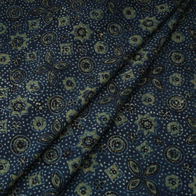 Blue - natural dyed 3 kaam cotton fabric 35 - handcrafted