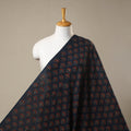 Blue Natural Dyed 3 Kaam Block Print Cotton Ajrakh Fabric