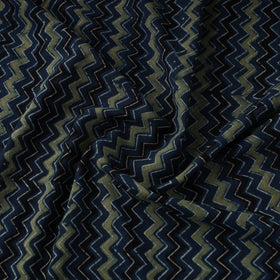 Blue Natural Dyed 3 Kaam Block Print Cotton Ajrakh Fabric