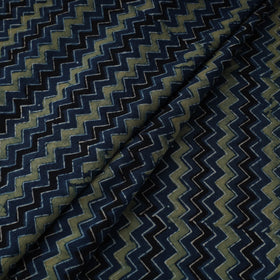Blue Natural Dyed 3 Kaam Block Print Cotton Ajrakh Fabric