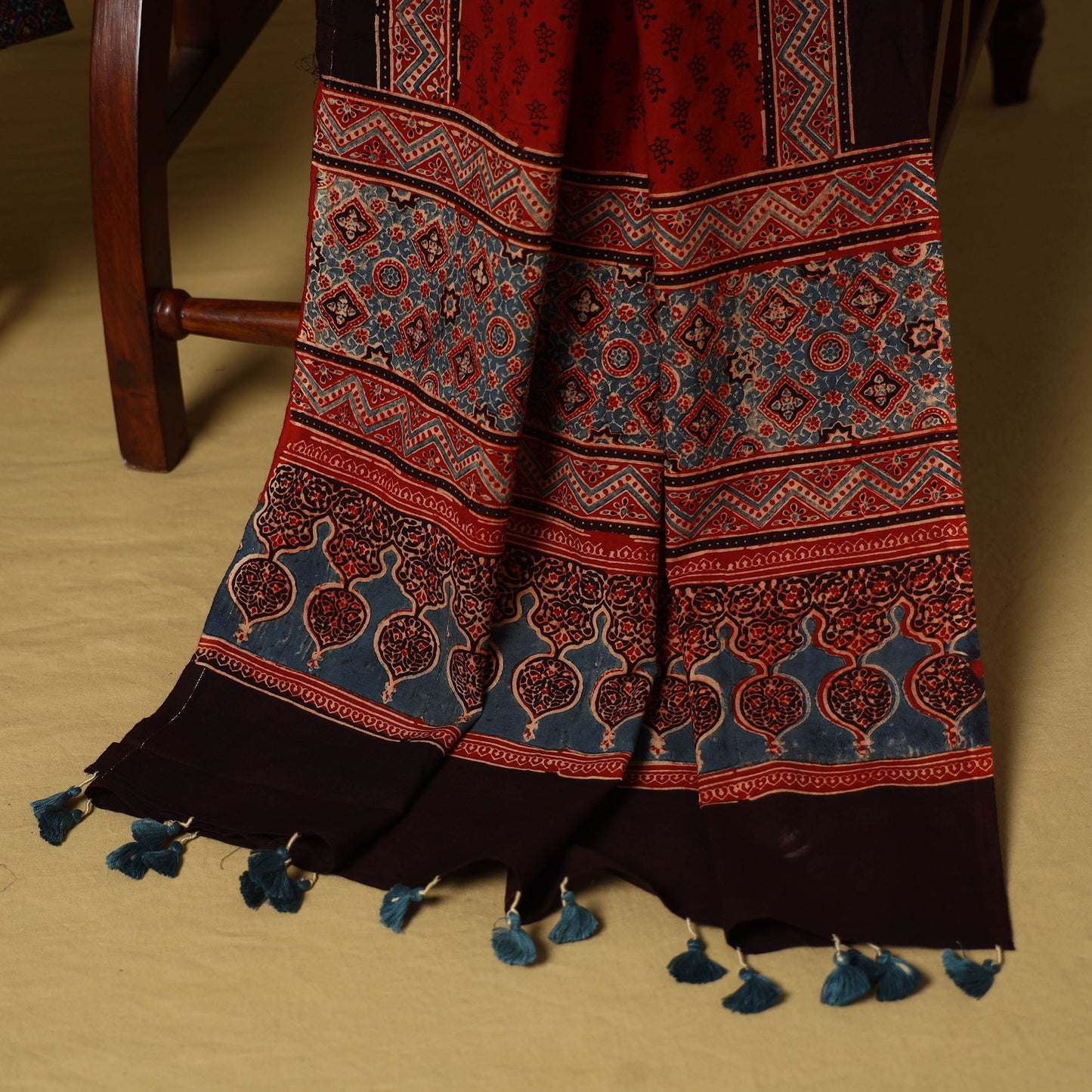 Blue - natural dyed 3pc unstitched dress material 02