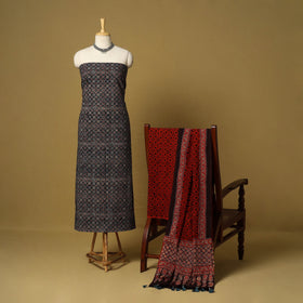 Blue - natural dyed 3pc unstitched dress material 03