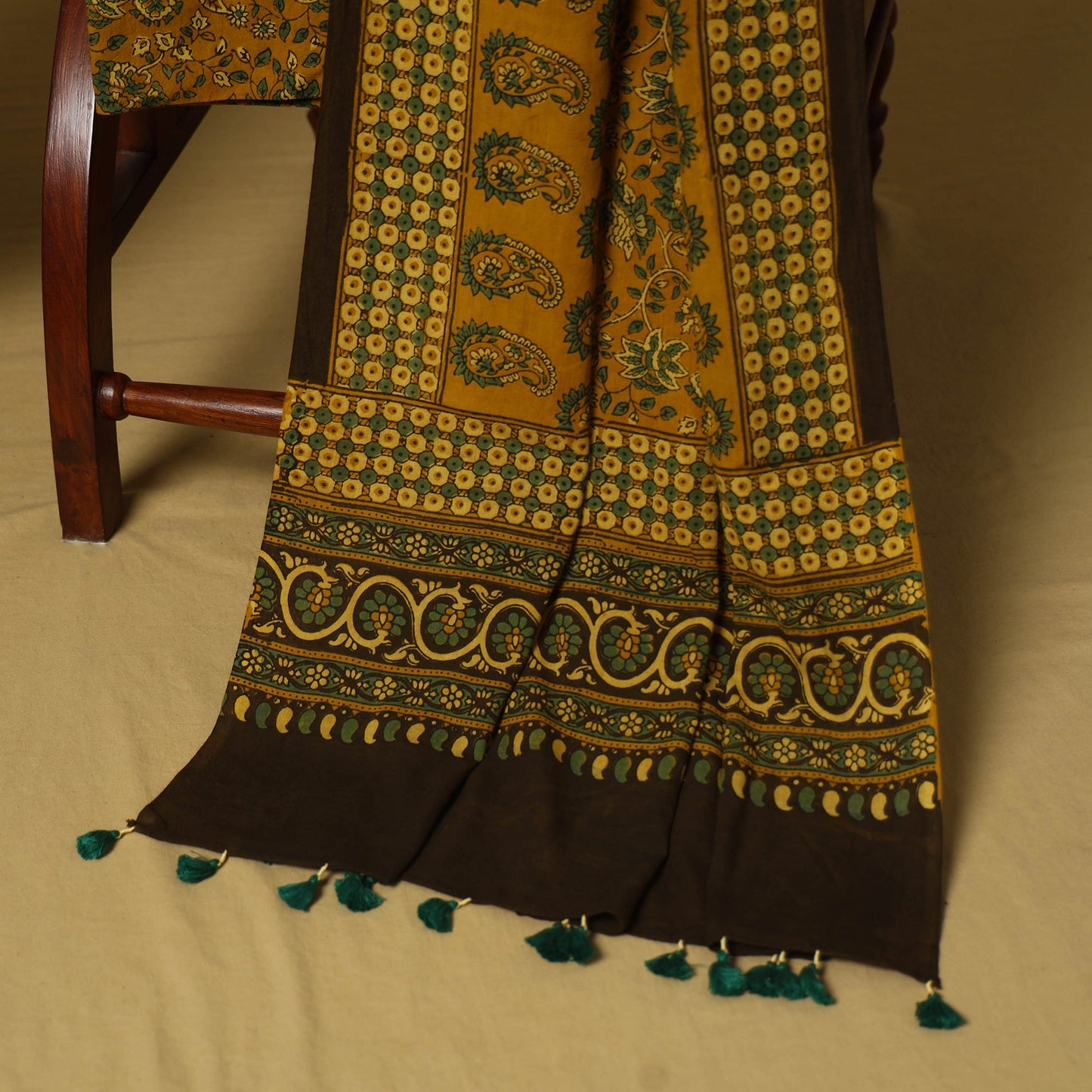 Blue - natural dyed 3pc unstitched dress material 07