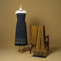 Blue - natural dyed 3pc unstitched dress material 07